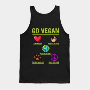 Go Vegan - Funny Herbivore Gift Tank Top